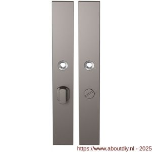 GPF Bouwbeslag Anastasius 1175.A3 WC55/8 groot langschild rechthoekig enkelverend 282x40x8,5 mm WC55/8 grote knop Mocca blend - A21012664 - afbeelding 1