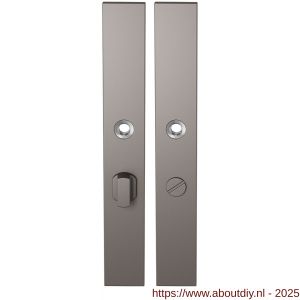 GPF Bouwbeslag Anastasius 1175.A3 WC57/5 groot langschild rechthoekig enkelverend 282x40x8,5 mm WC57/5 grote knop Mocca blend - A21012665 - afbeelding 1