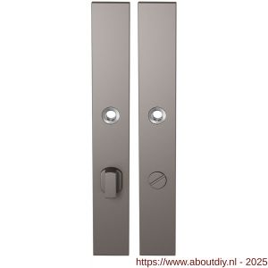 GPF Bouwbeslag Anastasius 1175.A3 WC72/8 groot langschild rechthoekig enkelverend 282x40x8,5 mm WC72/8 grote knop Mocca blend - A21012667 - afbeelding 1
