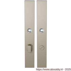 GPF Bouwbeslag Anastasius 1175.A4 WC72/8 groot langschild rechthoekig enkelverend 282x40x8,5 mm WC72/8 grote knop Champagne blend - A21012683 - afbeelding 1