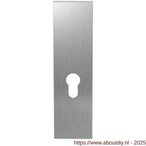 GPF Bouwbeslag RVS 1200.15L/R PC55 deurkruk gatdeel kortschild rechthoekig 169x46x8,5 mm zonder krukgat PC55 links-rechtswijzend RVS geborsteld - A21005749 - afbeelding 1