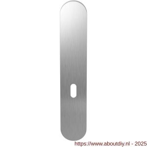 GPF Bouwbeslag RVS GPF1200.20L/R BB56 langschild gatdeel afgerond 218x40x8.5 mm zonder krukgat BB56 links-rechtsdraaiend RVS geborsteld - A21004105 - afbeelding 1