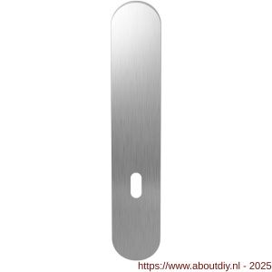 GPF Bouwbeslag RVS GPF1200.20L/R BB72 langschild gatdeel afgerond 218x40x8.5 mm zonder krukgat BB72 links-rechtsdraaiend RVS geborsteld - A21004107 - afbeelding 1