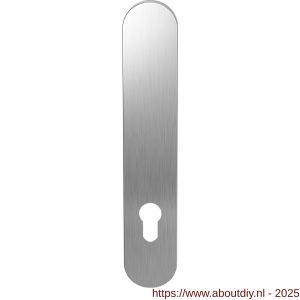 GPF Bouwbeslag RVS GPF1200.20L/R PC85 langschild gatdeel afgerond 218x40x8.5 mm zonder krukgat PC85 links-rechtsdraaiend RVS geborsteld - A21004113 - afbeelding 1