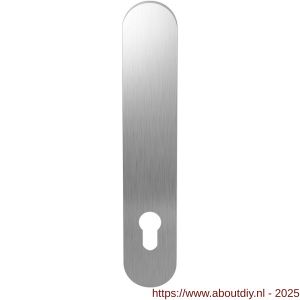 GPF Bouwbeslag RVS GPF1200.20L/R PC92 langschild gatdeel afgerond 218x40x8.5 mm zonder krukgat PC92 links-rechtsdraaiend RVS geborsteld - A21004115 - afbeelding 1