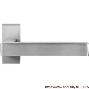 GPF Bouwbeslag RVS 1302.09-01R GPF1302.01R Zaki+ deurkruk gatdeel op rechthoekige rozet RVS 70x32x10 mm rechtswijzend RVS geborsteld - A21010027 - afbeelding 1
