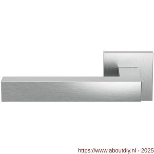 GPF Bouwbeslag RVS 1302.09-02L GPF1302.02L Zaki+ deurkruk gatdeel op vierkant rozet RVS 50x50x8 mm linkswijzend RVS geborsteld - A21010028 - afbeelding 1