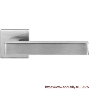 GPF Bouwbeslag RVS 1302.09-02R GPF1302.02R Zaki+ deurkruk gatdeel op vierkant rozet RVS 50x50x8 mm rechtswijzend RVS geborsteld - A21010029 - afbeelding 1