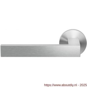 GPF Bouwbeslag RVS 1308.09-00L/R Zika deurkruk gatdeel links-rechtswijzend op rond rozet 50x8 mm RVS geborsteld - A21013834 - afbeelding 1