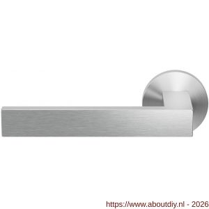 GPF Bouwbeslag RVS GPF1308.09-00L/R Zika deurkruk gatdeel op rond rozet 50x8 mm links-rechtswijzend RVS geborsteld - A21013834 - afbeelding 1
