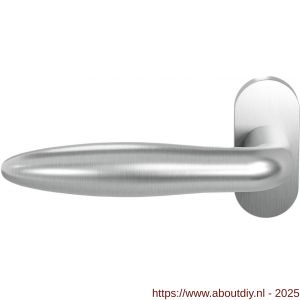 GPF Bouwbeslag RVS 1315.09-04L GPF1315.04L Pepe deurkruk gatdeel op ovaal rozet RVS 70x32x10 mm linkswijzend RVS geborsteld - A21010044 - afbeelding 1