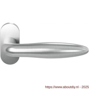 GPF Bouwbeslag RVS 1315.09-04R GPF1315.04R Pepe deurkruk gatdeel op ovaal rozet RVS 70x32x10 mm rechtswijzend RVS geborsteld - A21010045 - afbeelding 1