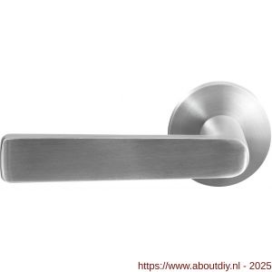 GPF Bouwbeslag RVS 1325.09-00L/R GPF1325.00L/R Kume deurkruk gatdeel op rond rozet 50x8 mm links-rechtswijzend RVS geborsteld - A21010050 - afbeelding 1