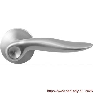 GPF Bouwbeslag RVS 1330.09-00R GPF1330.00R Kare deurkruk gatdeel op rond rozet 50x8 mm rechtswijzend RVS geborsteld - A21010054 - afbeelding 1