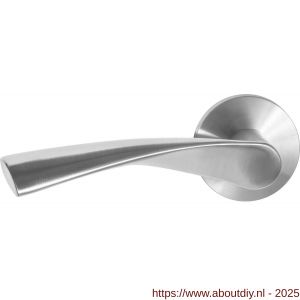 GPF Bouwbeslag RVS 1340.09-00L GPF1340.00L Kino deurkruk gatdeel op rond rozet RVS 50x8 mm linkswijzend RVS geborsteld - A21010055 - afbeelding 1