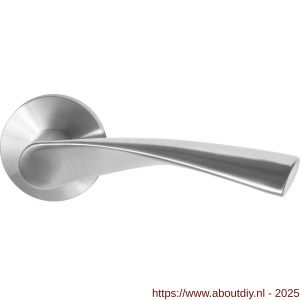 GPF Bouwbeslag RVS 1340.09-00R GPF1340.00R Kino deurkruk gatdeel op rond rozet RVS 50x8 mm rechtswijzend RVS geborsteld - A21010056 - afbeelding 1