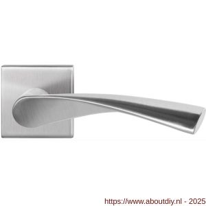 GPF Bouwbeslag RVS 1340.09-02R GPF1340.02R Kino deurkruk gatdeel op vierkant rozet RVS 50x50x8 mm rechtswijzend RVS geborsteld - A21010058 - afbeelding 1