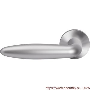 GPF Bouwbeslag Entree 135VRL Sigaar model deurkruk gatdeel op rozet 53x6 mm linkswijzend RVS geborsteld - A21010069 - afbeelding 1