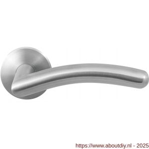 GPF Bouwbeslag RVS 2030.09-00R GPF2030.00R Mata deurkruk gatdeel op rond rozet RVS 50x8 mm rechtswijzend RVS geborsteld - A21010077 - afbeelding 1