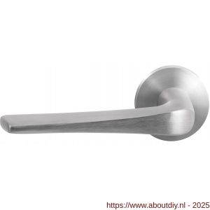 GPF Bouwbeslag RVS GPF2065.09-00L/R Tiki deurkruk gatdeel op rond rozet RVS 50x8 mm links-rechtswijzend RVS geborsteld - A21010080 - afbeelding 1