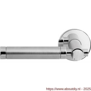 GPF Bouwbeslag RVS 2075.49/09-00L/R GPF2075.00L/R Moko Duo deurkruk gatdeel op rond rozet 50x8 mm links-rechtswijzend RVS gepolijst-RVS geborsteld - A21013847 - afbeelding 1