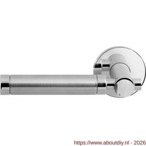 GPF Bouwbeslag RVS GPF2075.00L/R Moko Duo deurkruk gatdeel op rond rozet 50x8 mm links-rechtswijzend RVS gepolijst - A21013847 - afbeelding 1
