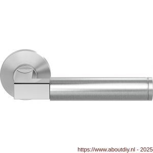 GPF Bouwbeslag RVS 2080.09/49-00 GPF2080.00 Kuri Duo deurkruk op rond rozet 50x8 mm RVS geborsteld-RVS gepolijst - A21013848 - afbeelding 1