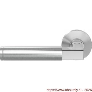 GPF Bouwbeslag RVS GPF2080.09/49-00L/R Kuri Duo deurkruk gatdeel op rond rozet 50x8 mm links-rechtswijzend RVS geborsteld-RVS gepolijst - A21013850 - afbeelding 1