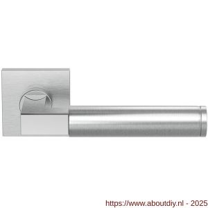 GPF Bouwbeslag RVS 2080.09/49-02L/R GPF2080.02L/R Kuri Duo deurkruk gatdeel op vierkant rozet 50x50x8 mm links-rechtswijzend RVS geborsteld-RVS gepolijst - A21013852 - afbeelding 1