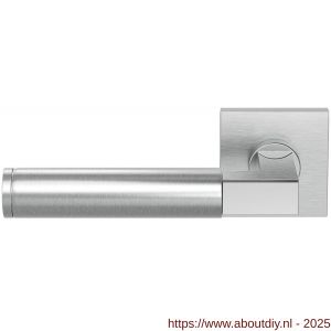 GPF Bouwbeslag RVS 2080.09/49-02L/R GPF2080.02L/R Kuri Duo deurkruk gatdeel op vierkant rozet 50x50x8 mm links-rechtswijzend RVS geborsteld-RVS gepolijst - A21013851 - afbeelding 1