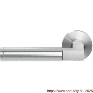 GPF Bouwbeslag RVS 2082.09-00L/R GPF2082.00L/R Tiki deurkruk gatdeel op rond rozet RVS 50x8 mm links-rechtswijzend RVS geborsteld - A21010082 - afbeelding 1