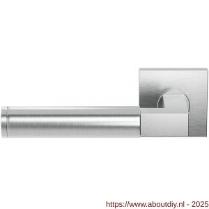 GPF Bouwbeslag RVS 2082.09-02L GPF2082.02L Kuri deurkruk gatdeel op vierkant rozet RVS 50x50x8 mm linkswijzend RVS geborsteld - A21010083 - afbeelding 1