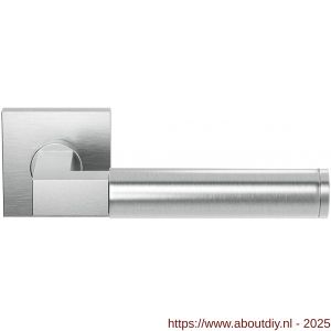 GPF Bouwbeslag RVS 2082.09-02R GPF2082.02R Kuri deurkruk gatdeel op vierkant rozet RVS 50x50x8 mm rechtswijzend RVS geborsteld - A21010084 - afbeelding 1