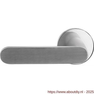 GPF Bouwbeslag RVS 2095.49/09-00L/R GPF2095.00L/R Knipo deurkruk gatdeel op rond rozet 50x8 mm links-rechtswijzend RVS gepolijst-RVS geborsteld - A21013861 - afbeelding 1