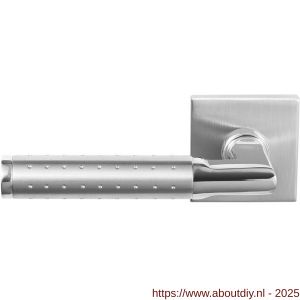 GPF Bouwbeslag RVS 3010.09/49-02L/R GPF3010.02L/R Taura Duo deurkruk gatdeel op vierkant rozet 50x50x8 mm links-rechtswijzend RVS geborsteld-RVS gepolijst - A21013867 - afbeelding 1