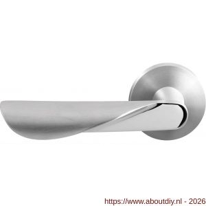 GPF Bouwbeslag RVS GPF3020.09/49-00L Moana deurkruk gatdeel op rond rozet 50x8 mm linkswijzend RVS geborsteld - A21013871 - afbeelding 1