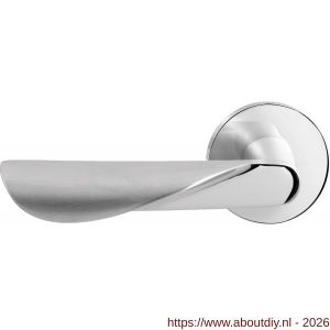 GPF Bouwbeslag RVS GPF3020.49/09-00L Moana deurkruk gatdeel op rond rozet 50x8 mm linkswijzend RVS gepolijst - A21013874 - afbeelding 1