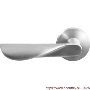 GPF Bouwbeslag RVS 3022.09-00L GPF3022.00L Moana deurkruk gatdeel op rond rozet RVS 50x8 mm linkswijzend RVS geborsteld - A21010085 - afbeelding 1