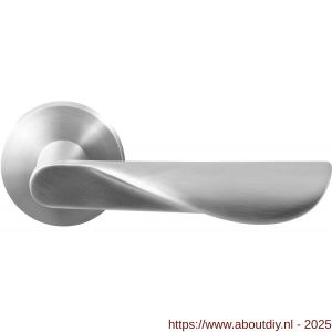 GPF Bouwbeslag RVS 3022.09-00R GPF3022.00R Moana deurkruk gatdeel op rond rozet RVS 50x8 mm rechtswijzend RVS geborsteld - A21010086 - afbeelding 1