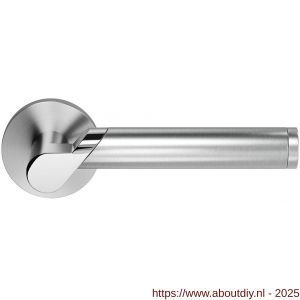 GPF Bouwbeslag RVS 3025.09/49-00R GPF3025.00R Horo Duo deurkruk gatdeel op rond rozet 50x8 mm rechtswijzend RVS geborsteld-RVS gepolijst - A21013878 - afbeelding 1