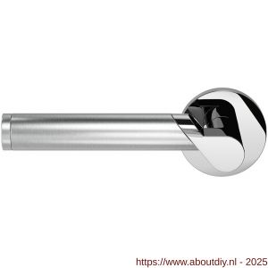 GPF Bouwbeslag RVS 3025.49/09-00L GPF3025.00L Horo Duo deurkruk gatdeel op rond rozet 50x8 mm linkswijzend RVS gepolijst-RVS geborsteld - A21013880 - afbeelding 1