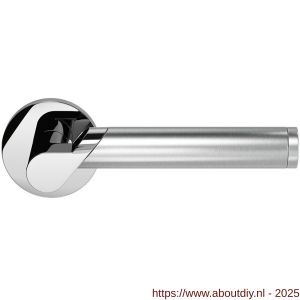 GPF Bouwbeslag RVS 3025.49/09-00R GPF3025.00R Horo Duo deurkruk gatdeel op rond rozet 50x8 mm rechtswijzend RVS gepolijst-RVS geborsteld - A21013881 - afbeelding 1