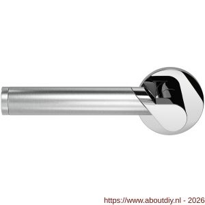 GPF Bouwbeslag RVS GPF3025.00L Horo duo deurkruk gatdeel op rond rozet 50x8 mm linkswijzend RVS gepolijst - A21013880 - afbeelding 1