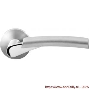 GPF Bouwbeslag RVS 3030.09/49-00R GPF3030.00R Hine deurkruk gatdeel op rond rozet 50x8 mm rechtswijzend RVS geborsteld-RVS gepolijst - A21013884 - afbeelding 1