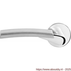 GPF Bouwbeslag RVS 3030.49/09-00L GPF3030.00L Hine deurkruk gatdeel op rond rozet 50x8 mm linkswijzend RVS gepolijst-RVS geborsteld - A21013886 - afbeelding 1