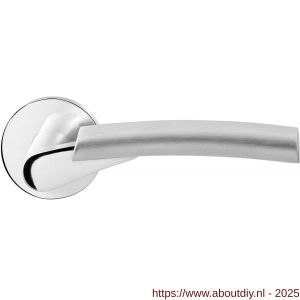 GPF Bouwbeslag RVS 3030.49/09-00R GPF3030.00R Hine deurkruk gatdeel op rond rozet 50x8 mm rechtswijzend RVS gepolijst-RVS geborsteld - A21013887 - afbeelding 1
