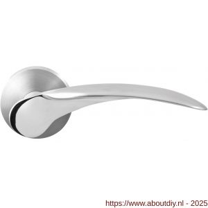 GPF Bouwbeslag RVS GPF3037.00R Kai duo deurkruk gatdeel op rond rozet 50x8 mm rechtswijzend RVS geborsteld - A21013890 - afbeelding 1