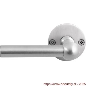 GPF Bouwbeslag RVS 3040.09-06L/R GPF3040.06L/R Hipi deurkruk gatdeel op rond rozet RVS 50x2 mm links-rechtswijzend RVS geborsteld - A21010090 - afbeelding 1