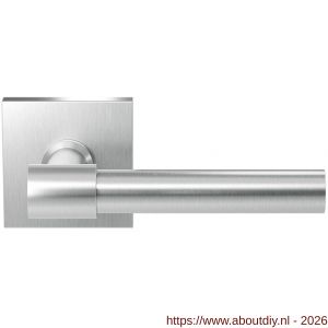 GPF Bouwbeslag RVS GPF3041.02R Hipi Deux deurkruk gatdeel op vierkant rozet 50x50x8 mm rechtswijzend RVS geborsteld - A21010093 - afbeelding 1