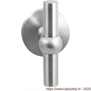 GPF Bouwbeslag RVS 3045.09-00L/R GPF3045.00L/R Hipi kruiskruk gatdeel op rond rozet RVS 50x8 mm links-rechtswijzend RVS geborsteld - A21010109 - afbeelding 1